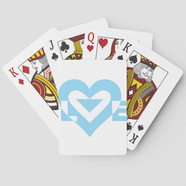 Cool Love Graphic, Blue Poker Cards (Back)