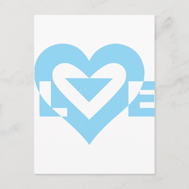 Cool Love Graphic, Blue Postcard (Front)