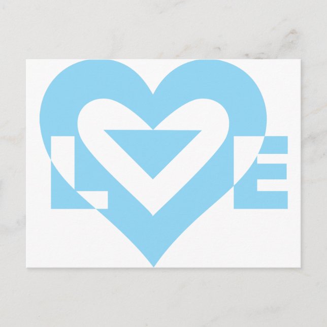 Cool Love Graphic, Blue Postcard (Front)