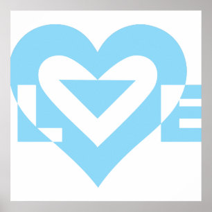 Cool Love Graphic, Blue Poster