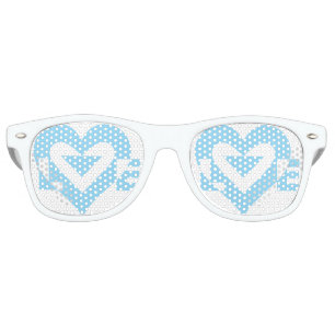 Cool Love Graphic, Blue Retro Sunglasses