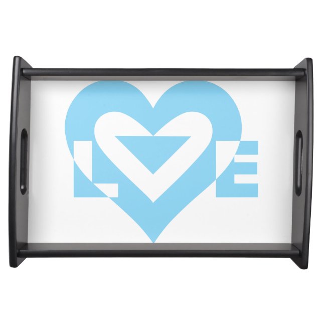 Cool Love Graphic, Blue Serving Tray (Front)