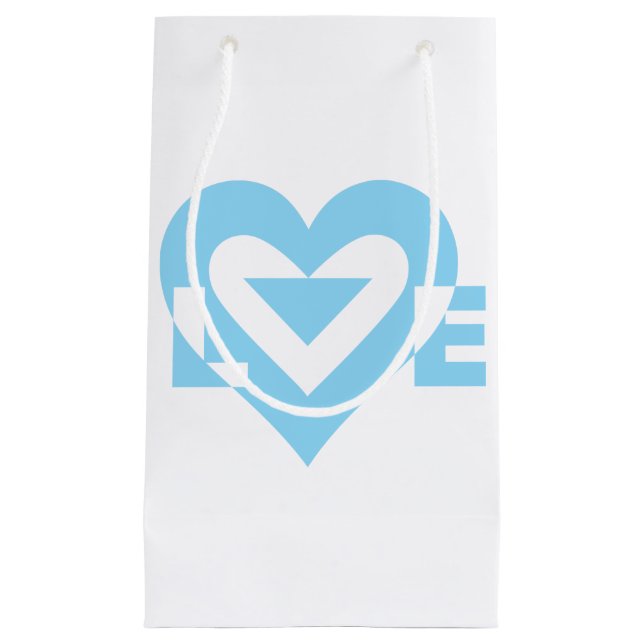 Cool Love Graphic, Blue Small Gift Bag (Front)