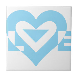 Cool Love Graphic, Blue Tile
