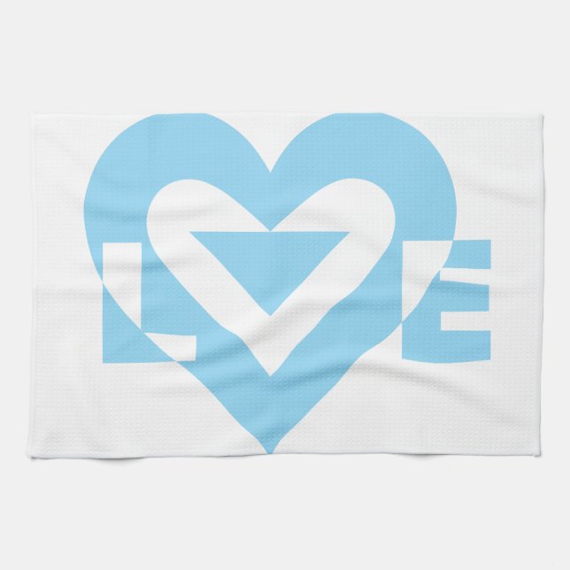Cool Love Graphic, Blue Towel (Horizontal)