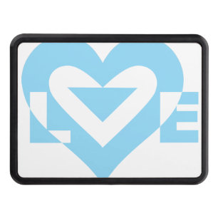 Cool Love Graphic, Blue Trailer Hitch Cover