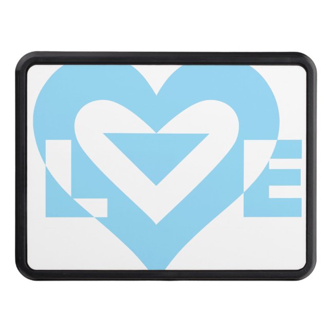 Cool Love Graphic, Blue Trailer Hitch Cover (Front)