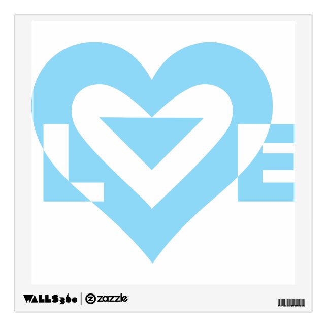 Cool Love Graphic, Blue Wall Decal (Front)