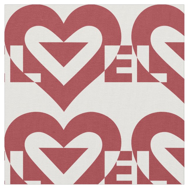 Cool Love Graphic, Burgandy Fabric (Close Up)