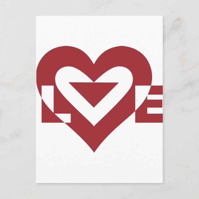Cool Love Graphic, Burgandy Postcard (Front)