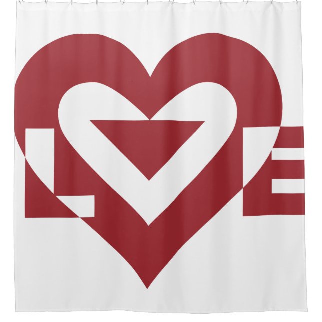 Cool Love Graphic, Burgandy Shower Curtain (Front)