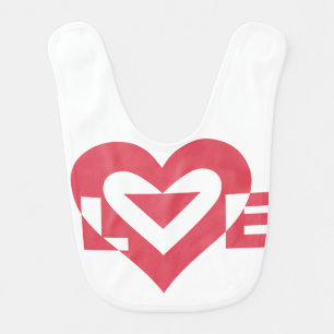 Cool Love Graphic, Cherry Pink Baby Bib