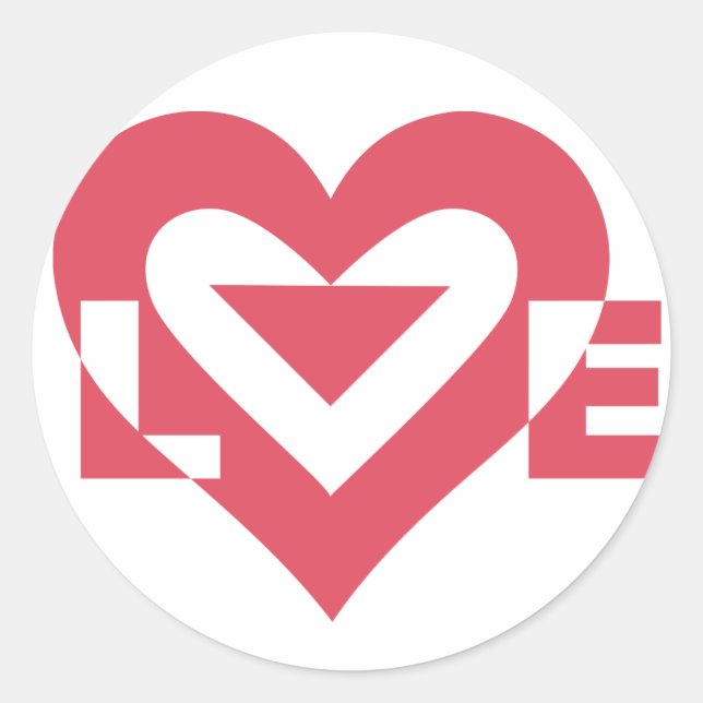 Cool Love Graphic, Cherry Pink Classic Round Sticker (Front)