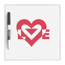 Cool Love Graphic, Cherry Pink Dry Erase Board
