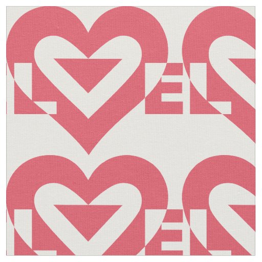 Cool Love Graphic, Cherry Pink Fabric