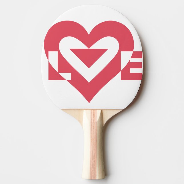 Cool Love Graphic, Cherry Pink Ping Pong Paddle (Front)