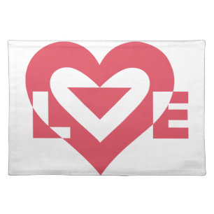 Cool Love Graphic, Cherry Pink Placemat