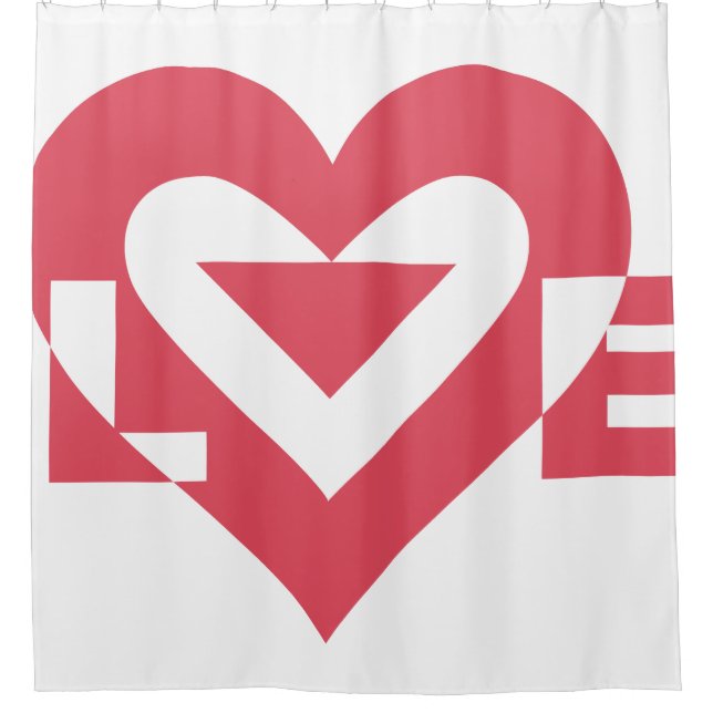 Cool Love Graphic, Cherry Pink Shower Curtain (Front)