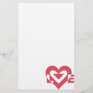 Cool Love Graphic, Cherry Pink Stationery