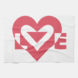 Cool Love Graphic, Cherry Pink Towel