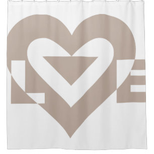 Cool Love Graphic, Gray Shower Curtain