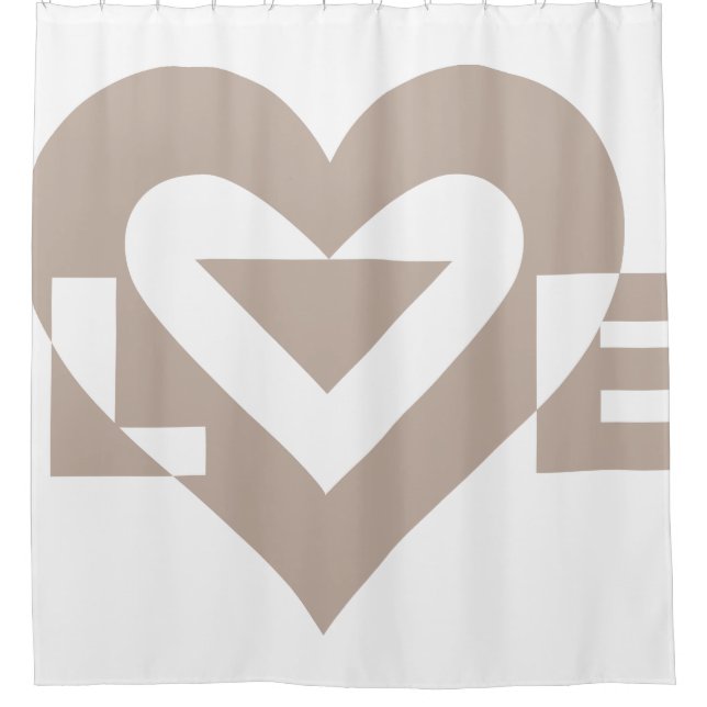 Cool Love Graphic, Gray Shower Curtain (Front)