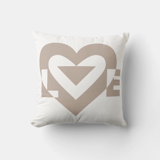 Cool Love Graphic, Gray Throw Pillow (Front)