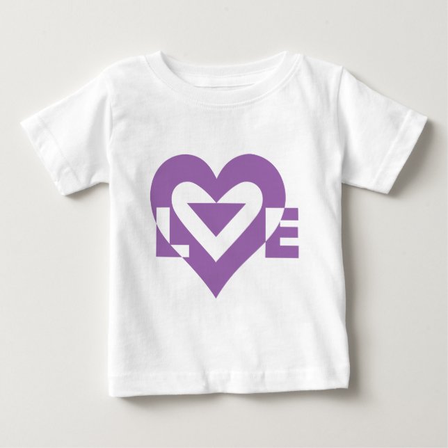 Cool Love Graphic, Purple Baby T-Shirt (Front)