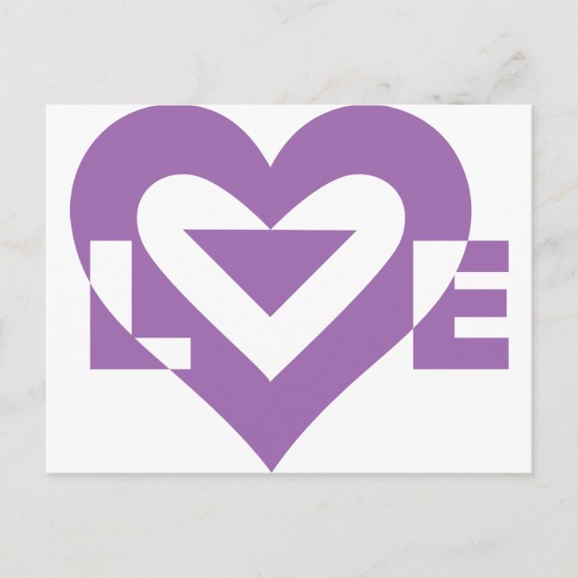 Cool Love Graphic, Purple Postcard (Front)