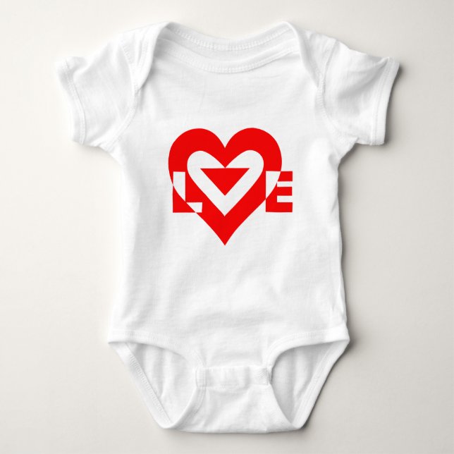 Cool Love Graphic, Red Baby Bodysuit (Front)