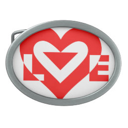 Cool Love Graphic, Red Belt Buckle