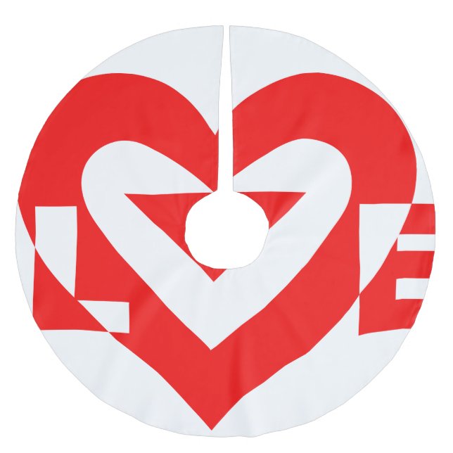 Cool Love Graphic, Red Brushed Polyester Tree Skirt (Front)