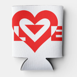 Cool Love Graphic, Red Can Cooler