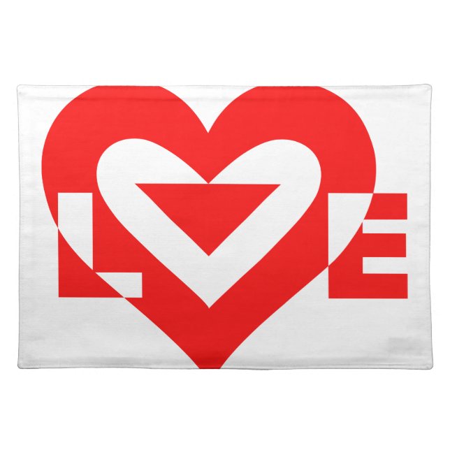 Cool Love Graphic, Red Cloth Placemat (Front)