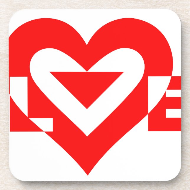 Cool Love Graphic, Red Coaster (Front)