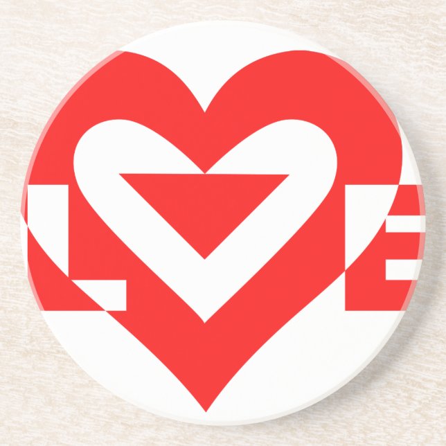 Cool Love Graphic, Red Coaster (Front)