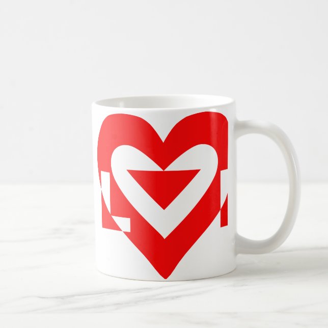Cool Love Graphic, Red Coffee Mug (Right)