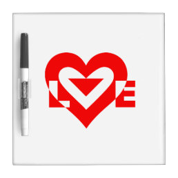 Cool Love Graphic, Red Dry-Erase Board
