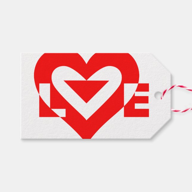 Cool Love Graphic, Red Gift Tags (Front (Horizontal))