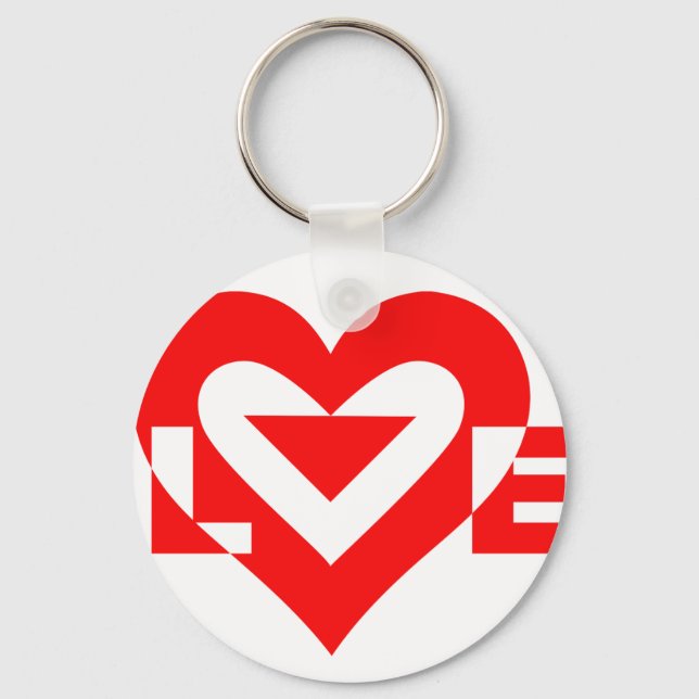 Cool Love Graphic, Red Keychain (Front)