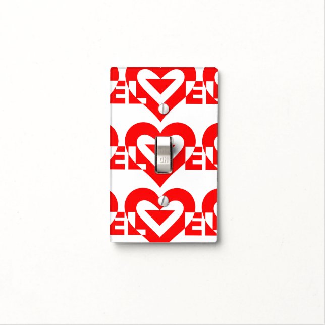 Cool Love Graphic, Red Light Switch Cover (In Situ)