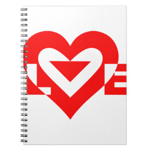 Cool Love Graphic, Red Notebook