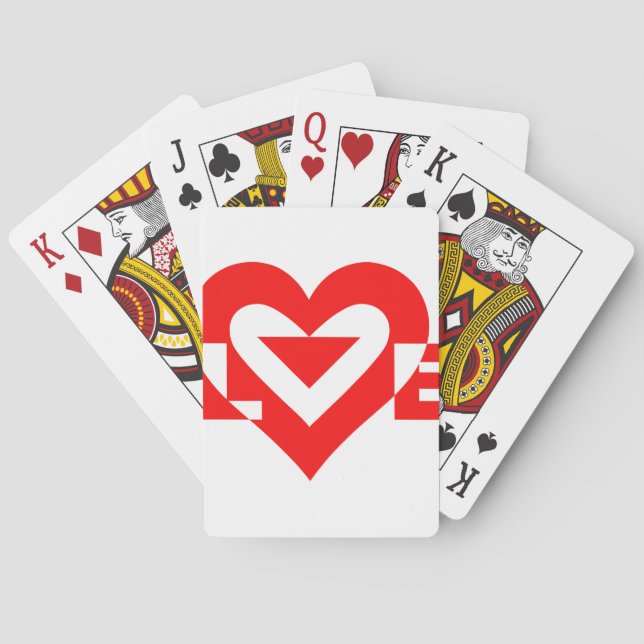 Cool Love Graphic, Red Poker Cards (Back)