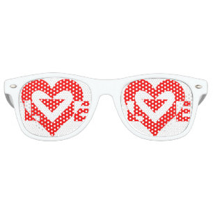 Cool Love Graphic, Red Retro Sunglasses