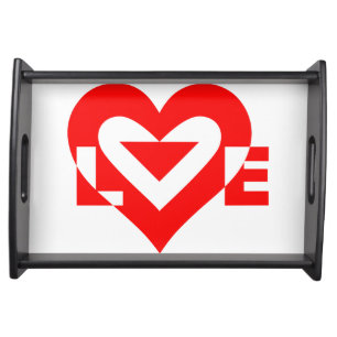 Cool Love Graphic, Red Serving Tray