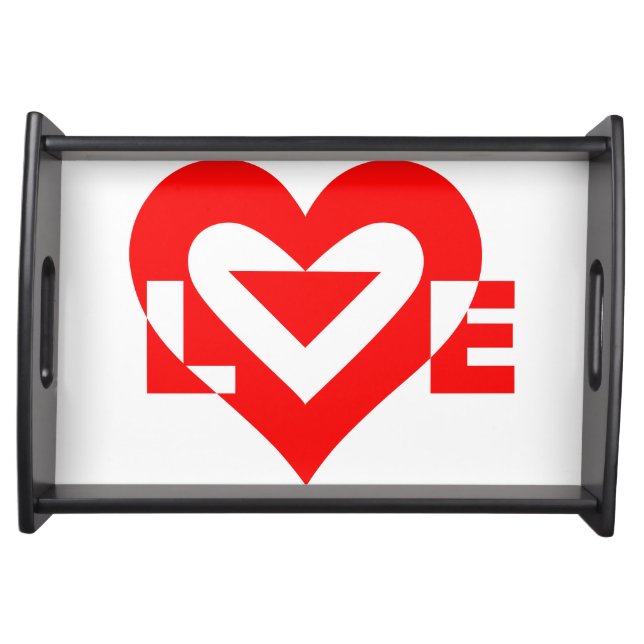 Cool Love Graphic, Red Serving Tray (Front)