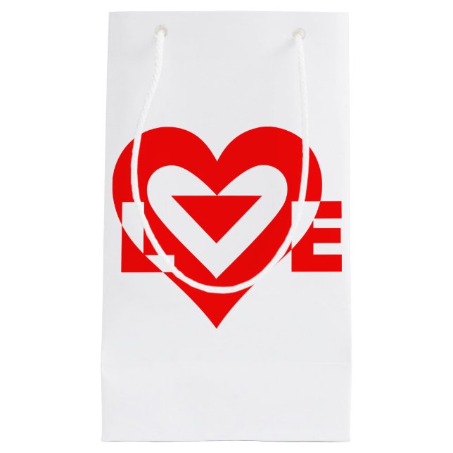 Cool Love Graphic, Red Small Gift Bag (Front)