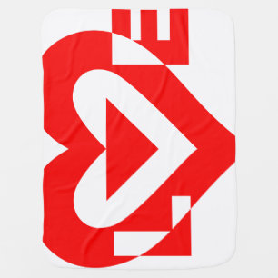 Cool Love Graphic, Red Stroller Blanket