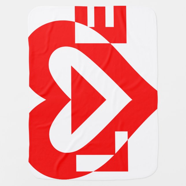Cool Love Graphic, Red Stroller Blanket (Front)