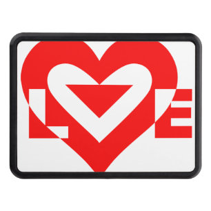 Cool Love Graphic, Red Trailer Hitch Cover